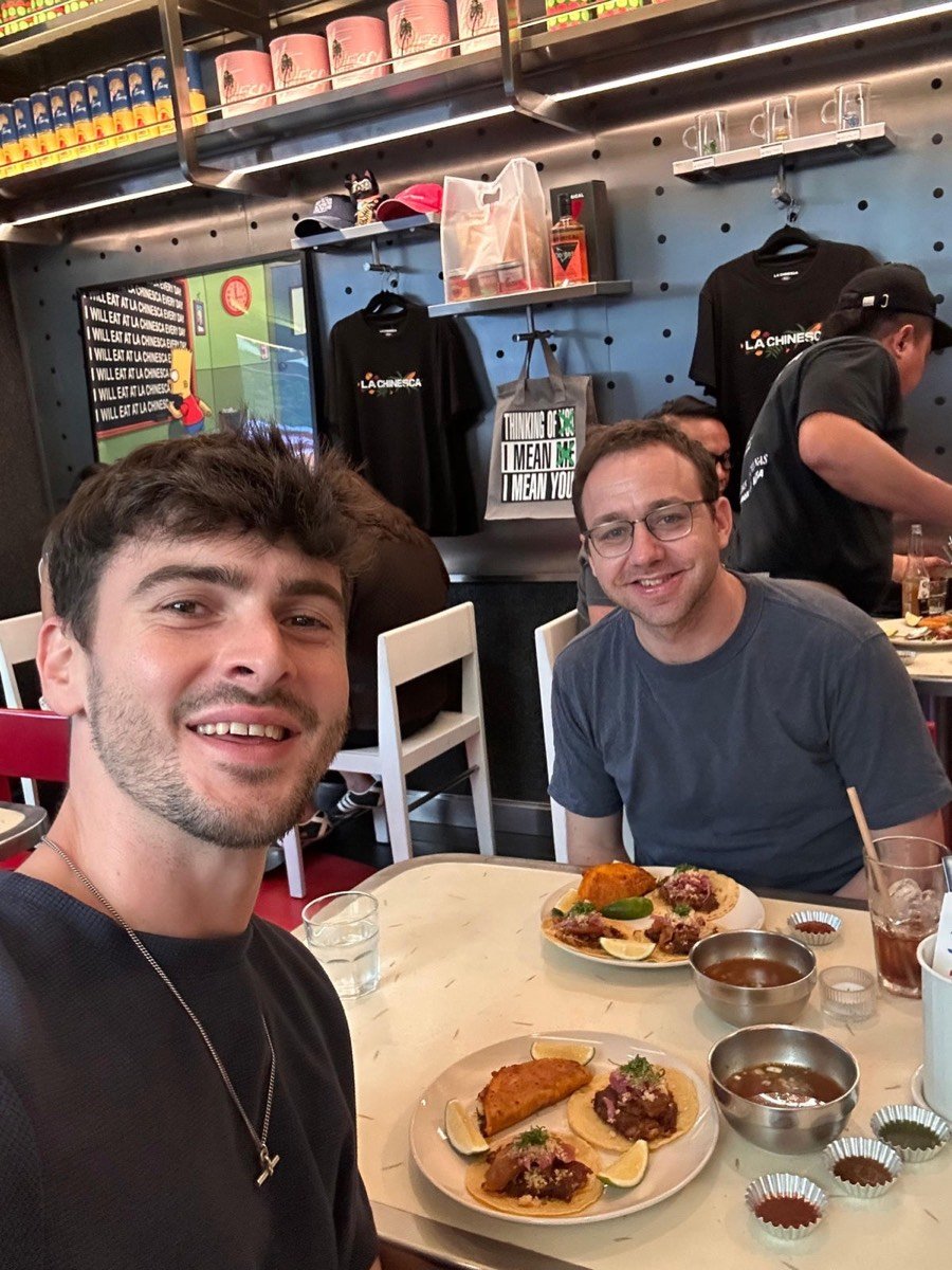 Oli and Conner together at dinner